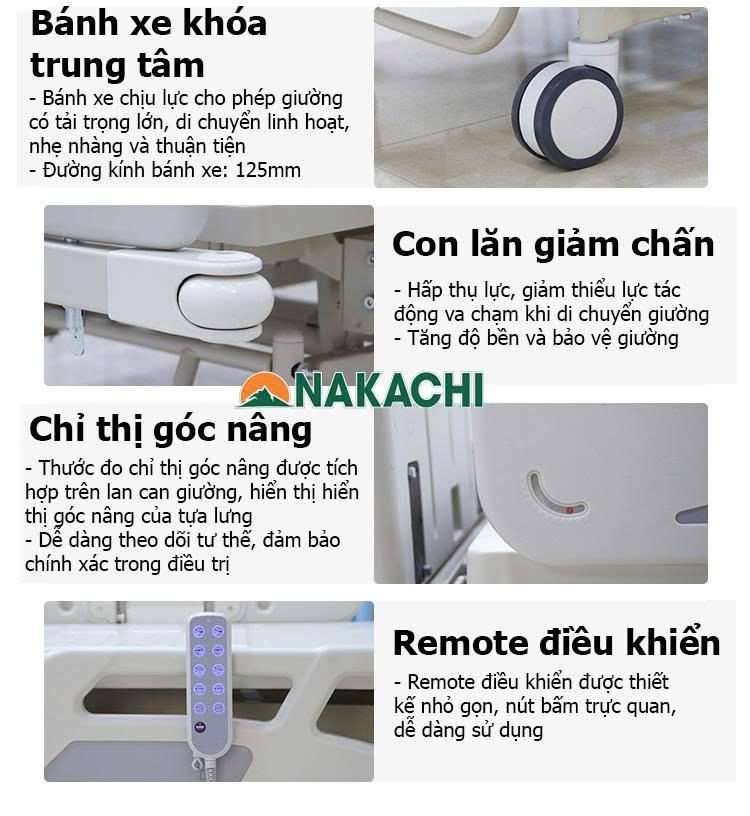 Giường Bệnh Nh&acirc;n Cao Cấp ICU Nakachi NC-H16 Pro
